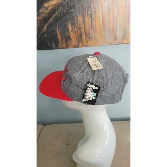 Vintage 90s Starter UNLV Runnin’ Rebels Wool Snapback Hat Gray Red NWT Made... - Picture 2 of 11